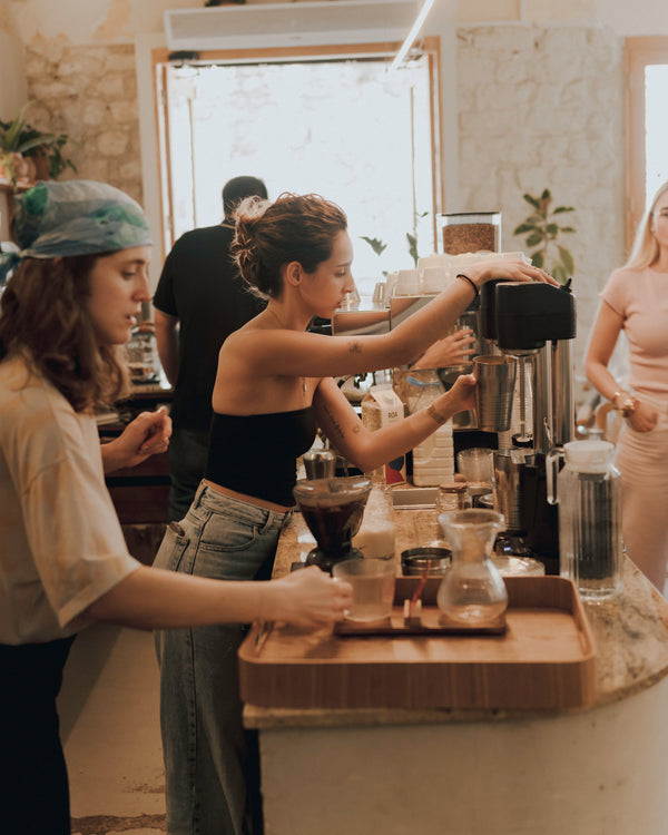 Specialty coffee being prepared at Swallow Alicante